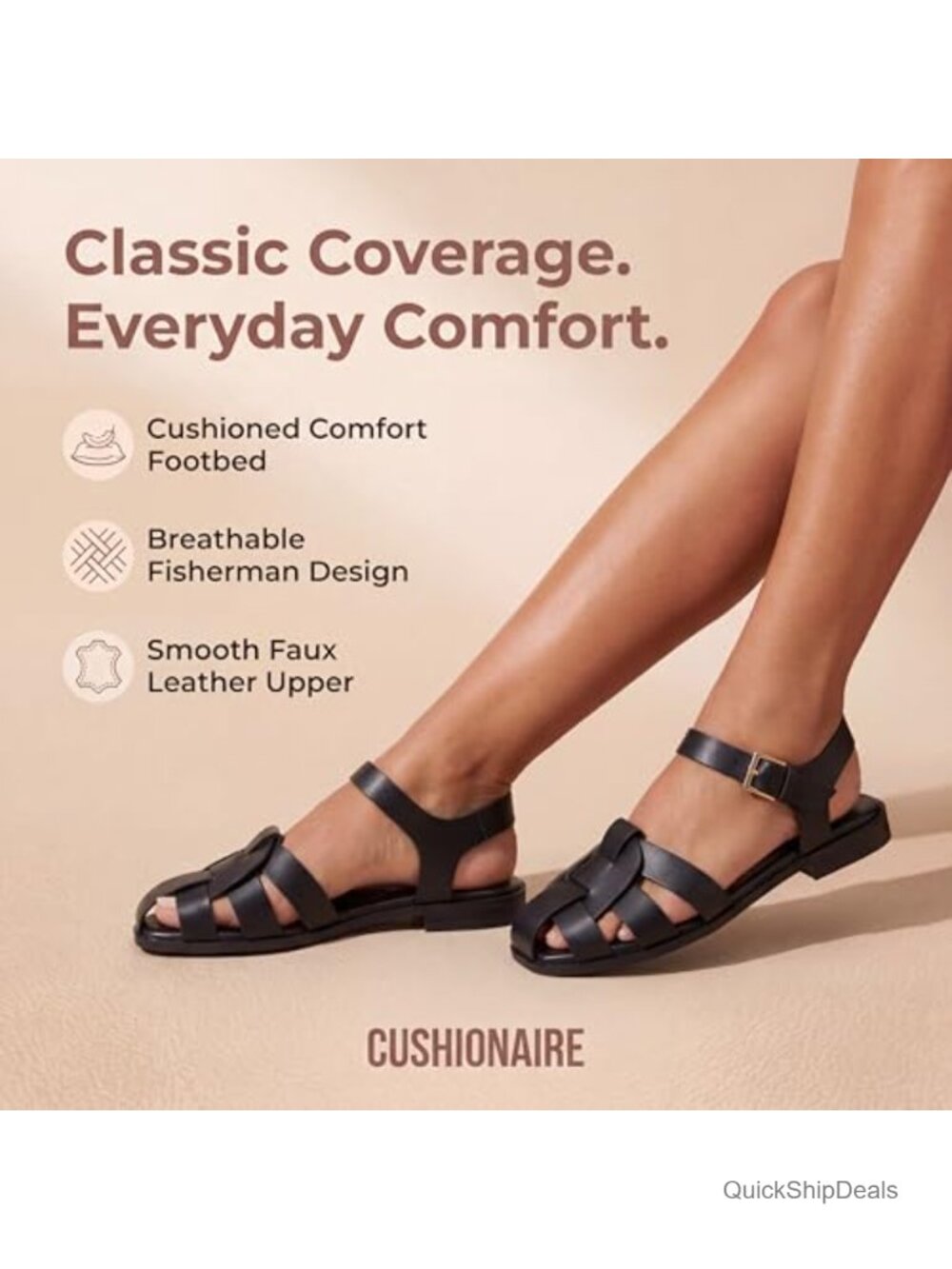 Faux Leather Fisherman Sandals with Adjustable Ankle Strap - Picture 3 of 6